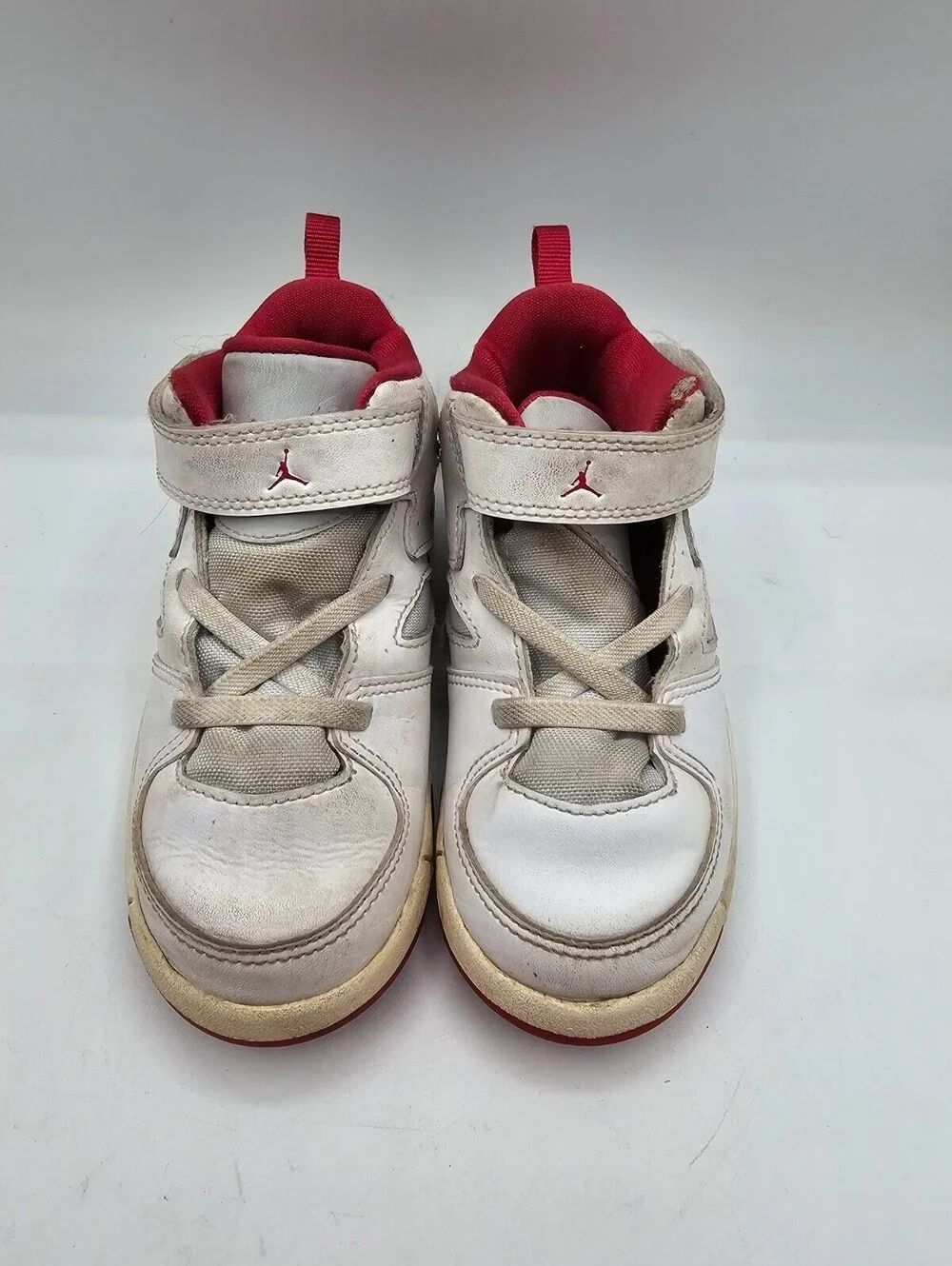 Nike Air Jordan Flight Club '91 shoes Toddler Girls Sz 9C White Dark Pink Trim